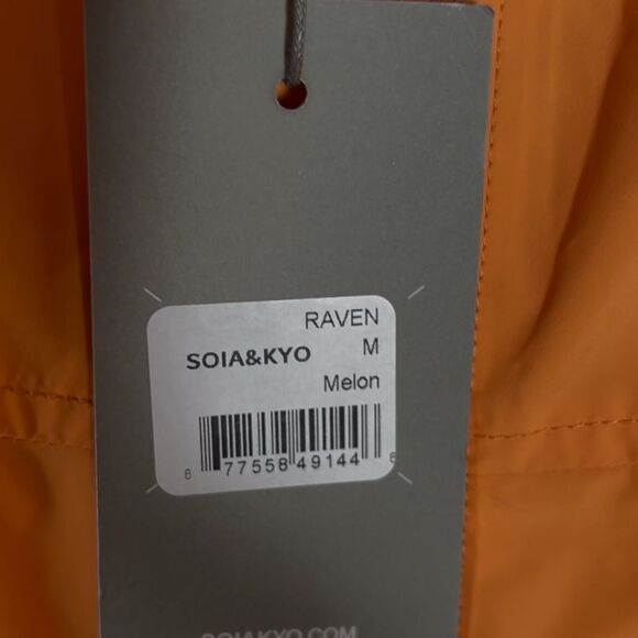SOIA&KYO Neiman Marcus Raven Hooded Anorak Lined Rain Jacket M NWT $295 - Picture 4 of 13